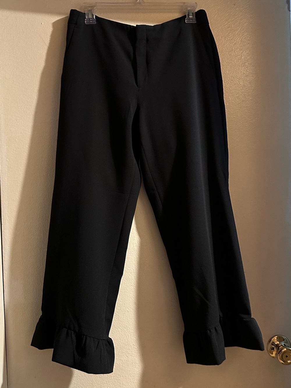 Banana Republic Black Dress Pants with Ruffle Hem Detail